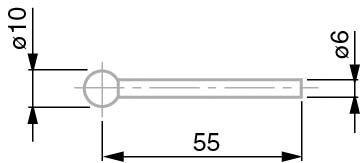 Messeinsatz mit Hartmetallkugel, Ø 10 mm