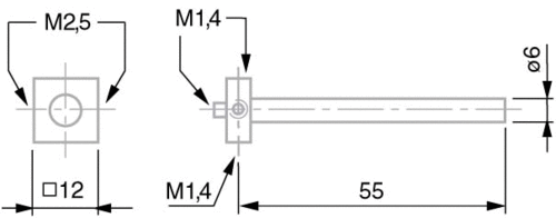 Tasteinsatzhalter für Messeinsätze mit Gewinde M1,4 + M2,5